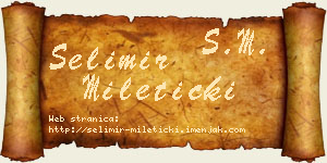 Selimir Mileticki vizit kartica